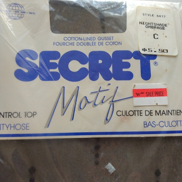 Secret Motif Fashion Design Stockings Panty Hose 70's Ombrage Vintage Pantyhose - Picture 2 of 6